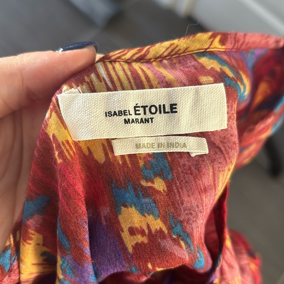 ISABEL MARANT ETOILE MIRANDA PRINT BLOUSE | BURNT HENNA - Picture 3 of 11